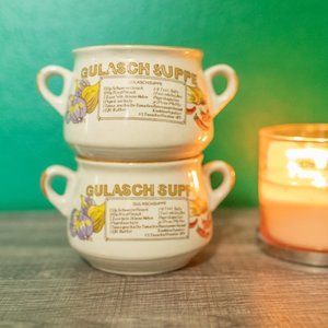 Set of 2 German Onion Soup Recipe Cups